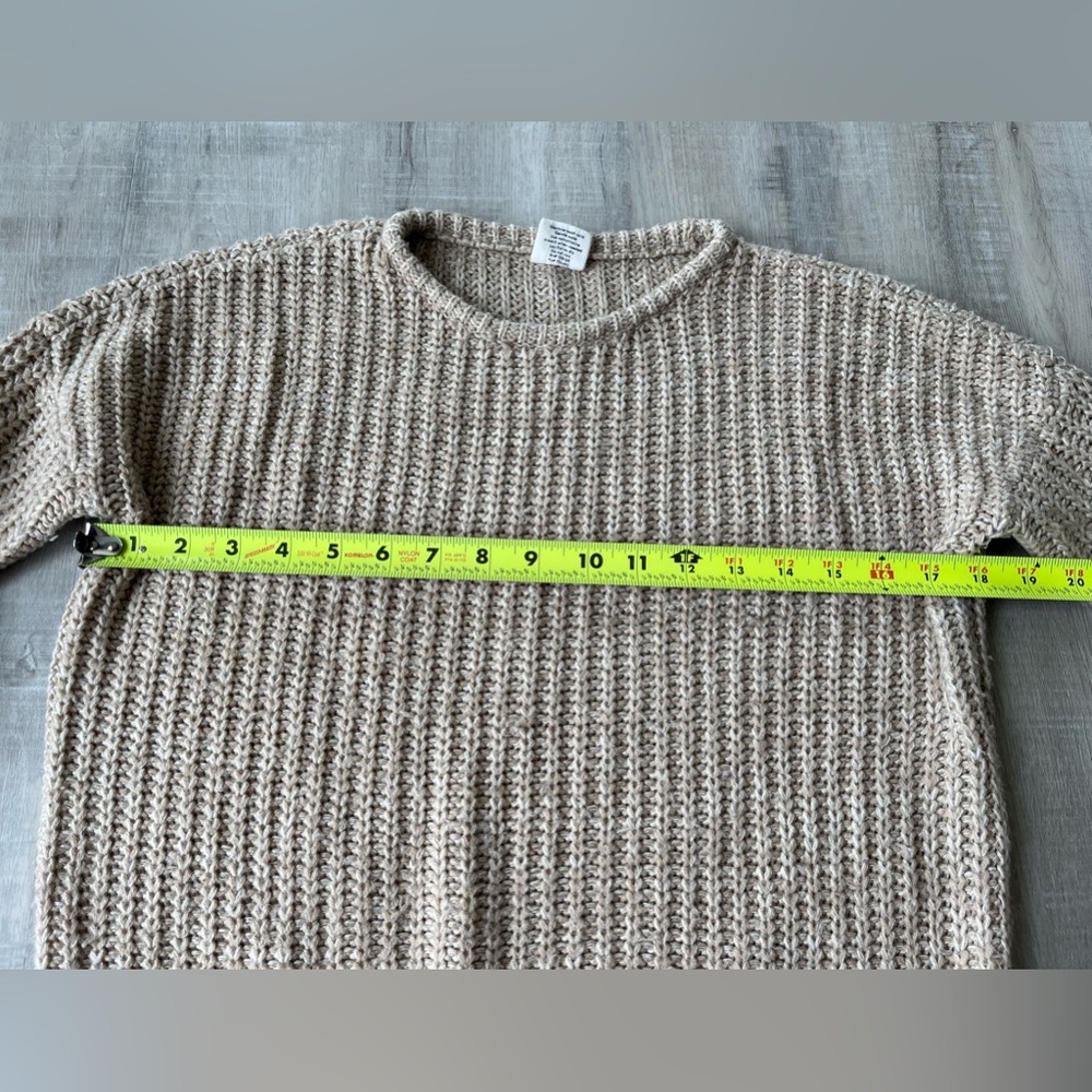 ESSENTIALS by FULL TILT Cream Crew Neck Long Sleeve Sweater Size XS - Picture 8 of 8